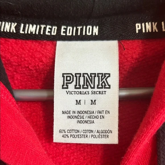 Victoria's Secret PINK Red and Black Hoodie - Picture 2 of 3